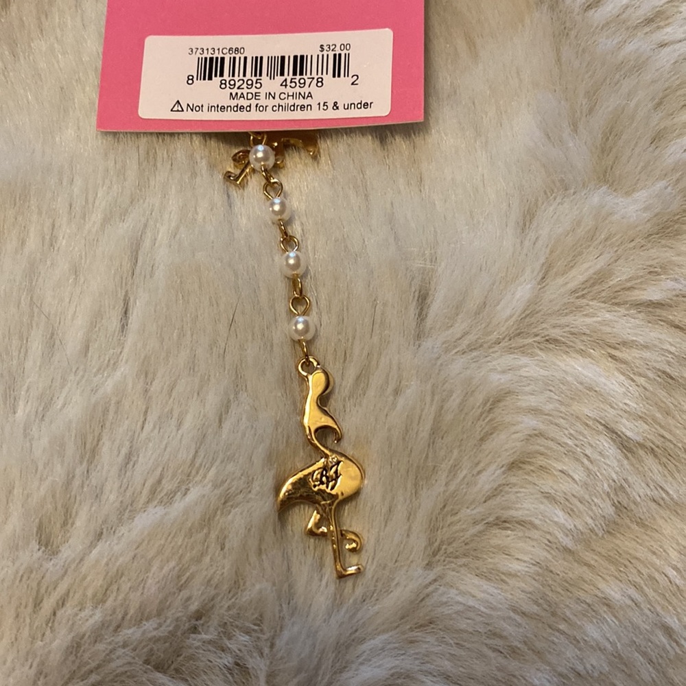 Betsey Johnson Short/Long Flamingo Earrings - Picture 4 of 9